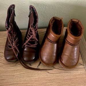 2 pair girls boots size 6